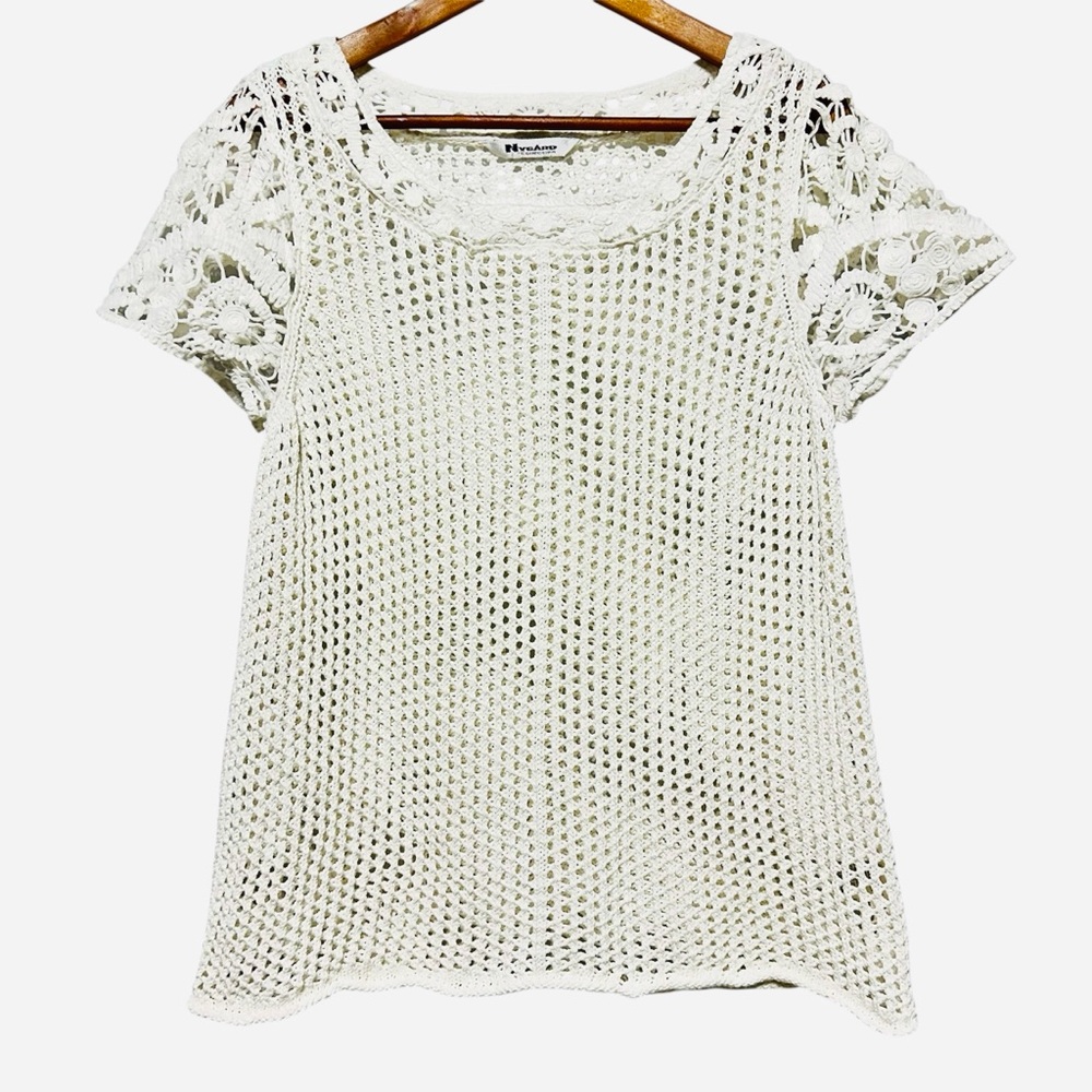 Y2K NYGÅRD | Boho Fairycore Crochet Lace Festival Top | Romantic Cottagecore